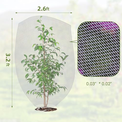 Mesh Plant Cover 3PCS,Garden Netting Mesh Outdoor,Netting for Tomato Plants,Garden Bug Netting Plant Cover,Bird Netting for Garden,Fruit Tree Netting (2.6 x3.2 ft) - size: 2.6 x3.2 ft