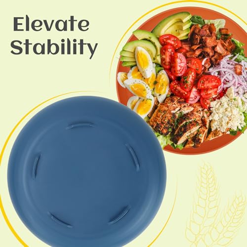 Homienly Deep Dinner Plates Set of 8 Alternative for Plastic Plates Microwave and Dishwasher Safe Wheat Straw Plates for Kitchen Unbreakable Salad Plate with 4 Colors (Colorful, 11 inch) - color: Classic Bright, size: 11 inch