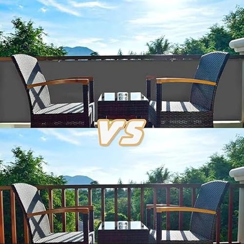 3x19' Balcony Privacy Screen Shield Cover, Apartments Railing Screen Fence with Grommets, Windscreen Mesh Fabric for Patio, Deck, Porch, Backyard with 100 PCS Cable Ties(Dark Grey) - color: Dark Gray, size: 3×19 FT