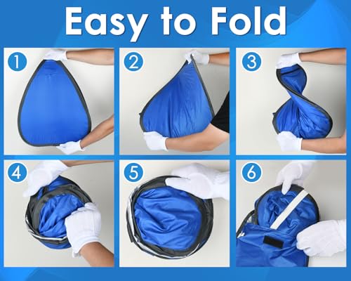 Mini Tent for Pets Small Dog Tent for Beach Portable Pop Up Sun Shade Shelter with Phone Compartment for Puppy and Large Cats Small Animals Sun Canopy for Camping and Outdoor - style: blue