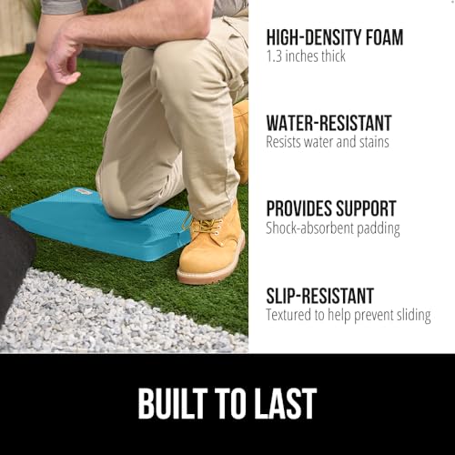 GORILLA GRIP® Extra Thick Patent Pending Supportive Foam Kneeling Pad, Large Cushion Knee Pads for Gardening, Baby Bath, Dirt and Water Resistant, Workout and Garden Supplies, 17.5x11, Turquoise - color: Turquoise