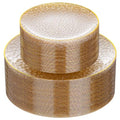 Rubtlamp 60Pcs Clear Gold Plastic Plates, Gold Glitter Disposable Plates, Hammered Plastic Plates Included 30 Dinner Plate And 30 Dessert Plates for Party - color: Gold Glitter