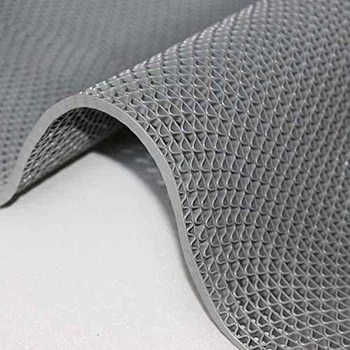 Drainage Non Slip Mats 3'x3.3' Heavy Duty Commercial Floor Mat Mesh Hollow Door Mat Roll for Swimming Pool Bathroom Kitchen Garage Indoor Outdoor Wet Area,Gray/Grey,0.9×1M/3×3.3FT - color: Gray/Grey, size: 35.4" x 39.4"