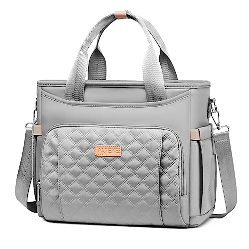 AIJIEKE Extra Large Lunch Bag for Women & Men, Insulated Leakproof Lunch Box for Work, Reusable Adult Lunch Tote with Shoulder Strap, Multi-Pocket Cooler Bag for Office, Picnic, Beach, Grey - color: Gray