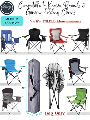 Replacement Bag for Folding Camping Chair, Portable Camp Chair, Hammock, Yoga Mat, Umbrella, Tents, Tripods, Fishing Poles - 420D Oxford Polyester Fabric - color: Grey, size: Medium 40"x7"x7"