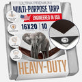 16x20 Heavy Duty Tarp, 10 Mil Thick, Waterproof, Tear & Fade Resistant, High Durability, UV Treated, Grommets Every 18 Inches. (Silver/Brown - Reversible) (16 x 20 Feet) - size: 16x20