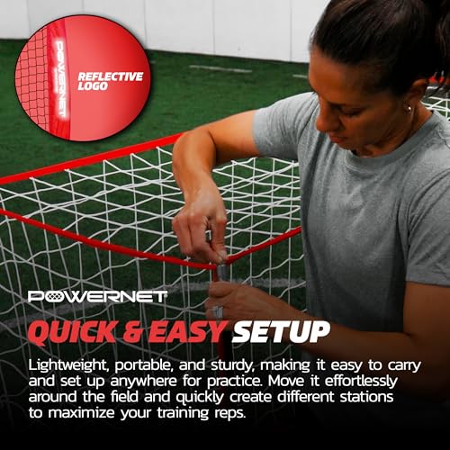 PowerNet Soccer Goal for Backyard, 3Mx2M / 6x4 / 8x4 / 12x6 / 14x7 /18.5x6.5 / 21x7 / 24 x 8 Portable Soccer Net, Sports & Outdoors Training Equipment, Quick Setup 1 Goal & Zipper Storage Bag - style: 6 x 4 FT