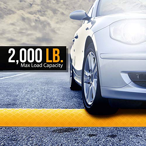 Pyle Durable Cable Ramp Protective Cover - 2,000 lbs Max Heavy Duty Drop Over Hose & Cable Track Protector, Safe in High Walking Traffic Areas, Cable Concealer for Outdoor & Indoor Use, 2 Pack