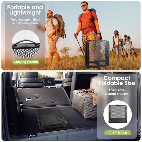 Ciavca Upgraded Folding Grill Table - Metal Portable Camping Table, 3 Height Adjustable Max 28", Lightweight Foldable for Outside BBQ 24"x15.8" - size: 24"x15.8"x28"