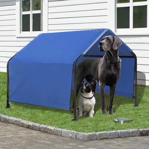 ShelterLogic 5' Outdoor Pet Shade, Versatile Pet Canopy Tent for Medium to Large-Breed Dogs, Cats, Small Animals and Livestock, Blue - size: Large