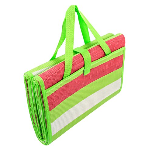 Camco Handy Mat with Strap - Perfect for Picnics, Beaches, RV and Outings - Green/Red - 60" x 78" (42813) - color: Green/Red, size: 5' x 6'6" (Rectangular)