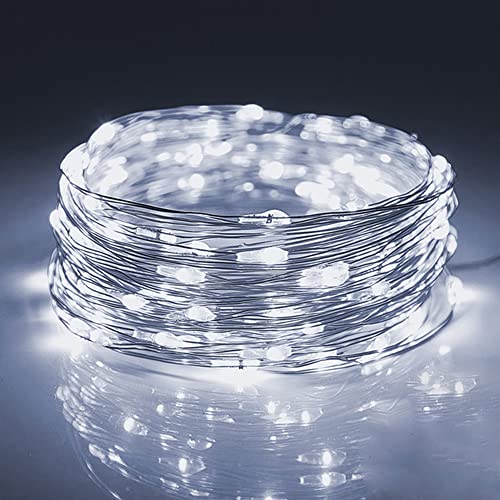 WATERGLIDE 24 Pack Fairy Lights Battery Operated (Included), 7 ft 20 LED Mini String Lights, Waterproof Silver Wire Firefly Starry Lights for DIY Wedding Christmas Party Mason Jars Decor, Cool White - color: Cool White