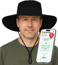 GearTOP Safari Hat for Men Sun Hats for Women UV Protection UPF 50+ Fishing, Gardening, Hiking Hat (22-23 1/2") - color: Black Standard
