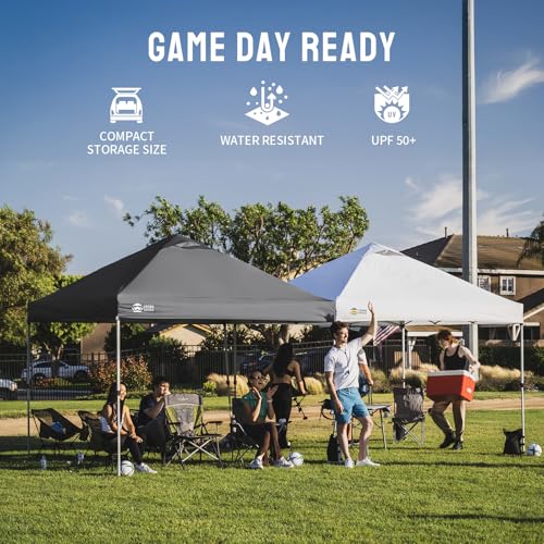 CROWN SHADES 12x12 Pop Up Canopy Outside Canopy, Patented One Push Tent Canopy with Wheeled Carry Bag, Bonus 8 Stakes and 4 Ropes, Black - color: Black, size: 12x12