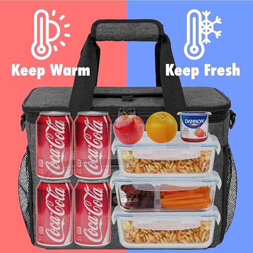 OPUX Soft Cooler Bag, Insulated Collapsible Lunch Cooler Tote for Men Work Camping Beach Travel, Portable Soft Sided Leakproof Waterproof Large Lunch Bag Box with Shoulder Strap 30 Cans, Charcoal Gray - color: Charcoal, size: 30 Cans