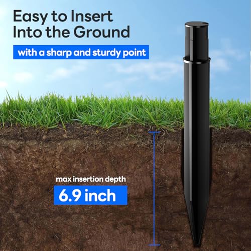 8 Pack Reinforced Ground Stakes, 0.83" x 8.27" Solar Lights Spikes, ABS Plastic Replacement Nails for Solar Pathway Lights Spot Lights Torch Lights Garden Lights - size: 0.83inch diameter