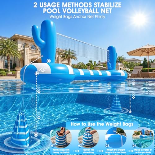 2026 Pool Volleyball Net With Lights,Inflatable Volleyball Net For Pool,Floating Swimming Game Toy for Kids&Adults,Solar pool Volleyball Set,Volleyball Net For Inground Pools,Water Sport Pool Party