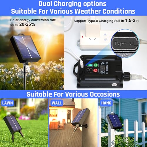 New Upgraded Solar Rope Lights Outdoor Waterproof 19 Modes 300 LED 105ft Solar String Lights with Remote Timing Dimmable Tube Light for Outside Pool Tree Patio Yard Christmas Decoration (300LED-Blue) - color: 300LED-Blue