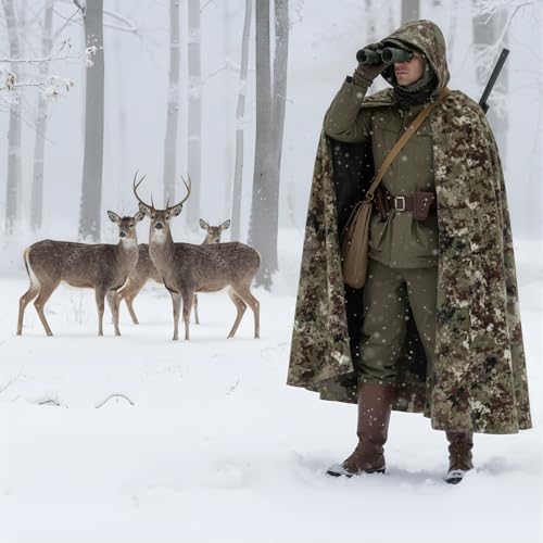 VitalCozy 55" x 95" Waterproof Woobie Camo Blanket for Hunting Extra Outdoor Stadium Blankets Sherpa Lining with Hood and Storage Pocket for Deer Duck Hunting Gear Blind Accessories(Camo) - style: Camo