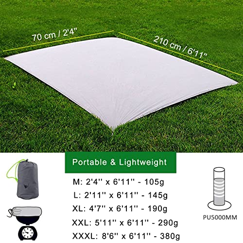 GEERTOP Portable Waterproof Tent Footprints Lightweight Camping Tent Ground Sheet Mat Sunshade Shelter for Outdoor Backpacking Hiking Picnic Travel - size: 2'4'' x 6'11''