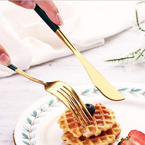 Reusable Utensils Set With Case, Reusable Travel Flatware，Travel Silverware Set With Case ，Reusable Travel Flatware For Home Office School Camping - color: Black+Gold - 3 PCs