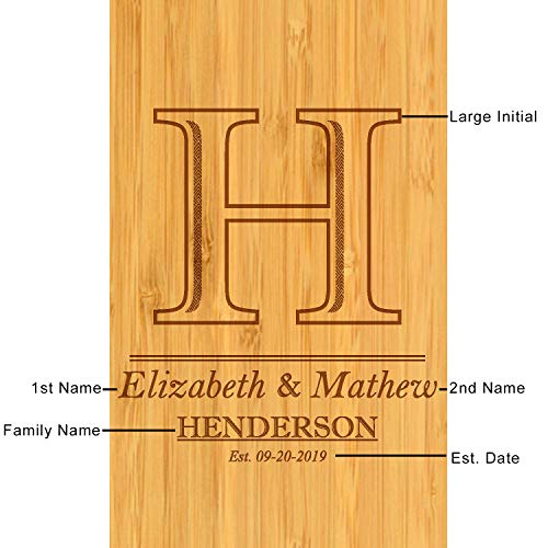 Picnic at Ascot Custom Personalized Engraved Bamboo Cheese/Charcuterie Cutting Board with Ceramic Bowls, Cheese Tools & Cheese Markers-Designed & Quality Checked in USA