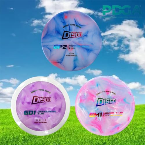 DISGO Disc Golf Starter Set (3 Pack) PDGA Approved, Beginner Disc Golf Set Includes Putter, Mid-Range & Driver Discs, 170-175g Regulation Weight, Great Outdoor Sports Gift for Family and Adult