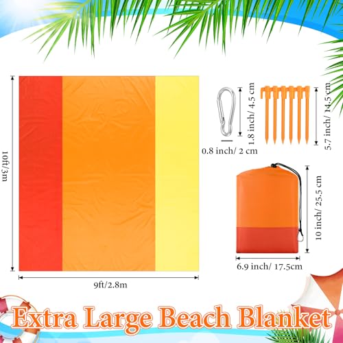 Drydiet Extra Large Beach Blanket Sandproof Waterproof 10 x 9 ft Beach Mat for 2-8 Adults Oversized Quick Drying Outdoor Picnic Blanket Lightweight Sand Free Mat for Travel Camping Hiking(Yellow) - color: Yellow