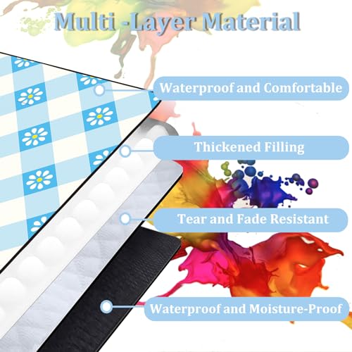 Extra Large Picnic Blanket Waterproof,80"x 80"Foldable Machine Washable Beach Blankets,Outdoor Blanket for 6-8 Adults,Picnic Mat Suitable for Indoor Crawling,Park Beach,Camping,Hiking,Travel( Blue) - color: Blue Little Flower, size: 6'8" x 6'8" (Square)