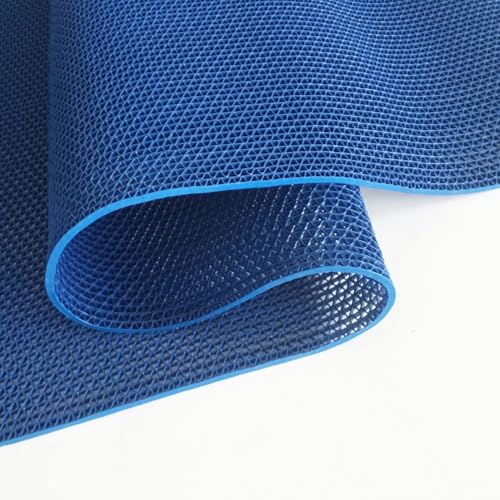 MYOYAY 3' x 16.4' Non-Slip PVC Drainage Floor Mat Commercial Wet Area Floor Mats for Outdoor Indoor Restaurant Kitchen Bar Swimming Pool Splash Matting Water Drain Flooring Mat, Blue