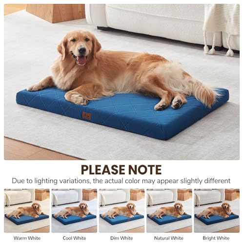 Orthopedic XL Dog Bed Mat for Extra Large Dogs, Waterproof Dog Crate Bed with Removable Cover, Washable Pet Bed for Crate, 41"x28", NOT for Chewers - size: 41"L x 28"W x 3"Th