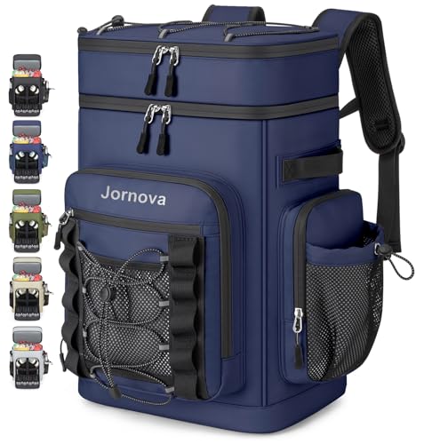 Insulated Cooler Backpack, 40L Leakproof Backpack with Double Compartments for Men & Women, Large Lunch Cooler for Camping, Beach, Travel, Picnic, Up to 48 Cans - color: Blue