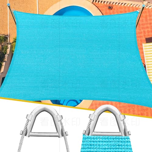 Reinforced Corners & Edges 20' x 26' Rectangle Sun Shade Sail Commercial Grade Curved Edge UV Block Canopy for Outdoor, Patio, Backyard, Garden, Pool, Deck, Heavy-Duty Design, Turquoise - color: Turquoise, size: 20'x26' Pro