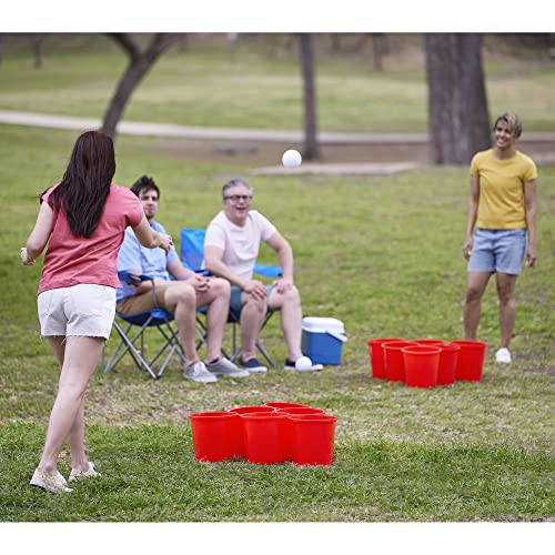 Yard Games Giant Yard Pong with Durable Buckets and Balls Including High Strength Carrying Case