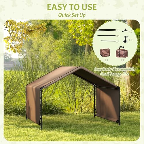 Waterproof Portable Dog Tent Shade Protection Foldable Eco-Friendly Lightweight Durable Brown Compact Easy to Set Up Travel