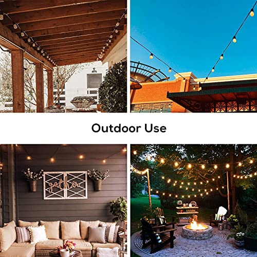 Banord 51FT Outdoor Shatterproof LED String Lights, Waterproof 17 Hanging Sockets with 18 x Dimmable LED Bulb Garden Light String, Waterproof Vintage Patio Lights for Wedding Party - size: 1 Pack 51FT