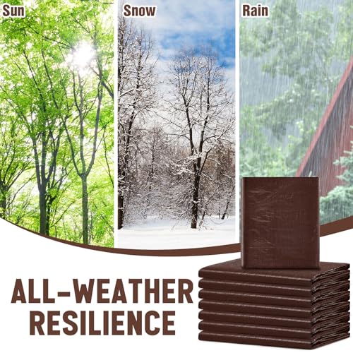 8 Pack 6 x 8 ft 5.5 Mil Large Tarps Heavy Duty Waterproof Tarp Multi Purpose Tent Cover for Home Boats Cars Camping Patio Furniture Roof Emergency Rain Protective Cover, Brown - color: Brown, size: 6 x 8 ft