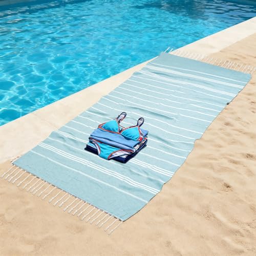 YSYJ Turkish Beach Towel 36 Pack Extra Large Beach Towels 36"x71" Soft Turkish Towel Bulk Sand Free Quick Dry Bath Towels Blanket for Adult Blue - color: Blue, size: 36"x71"- 36 Pack