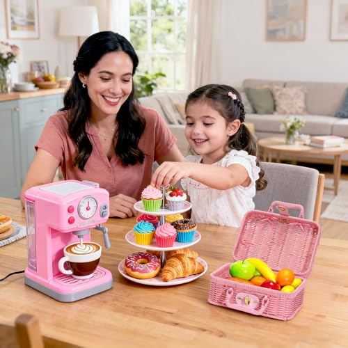 Mini Wicker Picnic Basket, Decorative Prop Suitcase Vintage Storage Hamper Makeup Organizer, 8.7" Metal Lock Rattan Storage Box with Handles for Sundries Travel Camping and Outdoor Party (Pink, Small) - color: Pink, size: Small