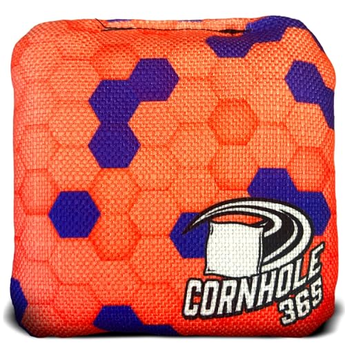 Cornhole365 Themed Cornhole Bag - All-Weather, Heavy-Duty & Durable Polyester Fabric, Resin Filling, Double-Stitched Duck Cloth - Professional Cornhole Bean Bags for Indoor & Outdoor Use - Set of 8 - color: Hexagon