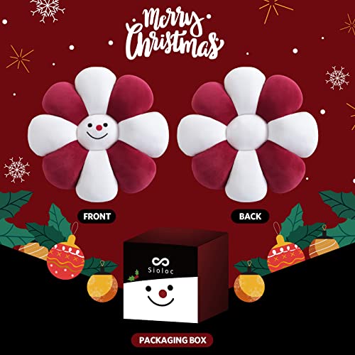 Sioloc Flower Shaped Throw Pillow - Christmas Decor, Plush Floor Pillow & Seating Cushion for Bedroom, Sofa, Chair (Snowman, 15.7Inch) - color: Snowman