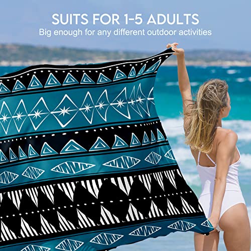 BYDOLL Beach Blanket 78''X81'' Waterproof Sandproof Suits1-4 Adults Oversized Lightweight Large Blanket Picnic Mat for Beach Sand Free Travel Camping Hiking Picnic - color: Bohoo, size: 78"X81"