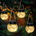 ROSHWEY 4 Pack M Size Solar Lantern Gifts for Women, Hanging Garden Decor Solar Lights Outdoor Waterproof with 15 LED for Halloween Christmas Easter Gift - size: M Size, 4 Pack