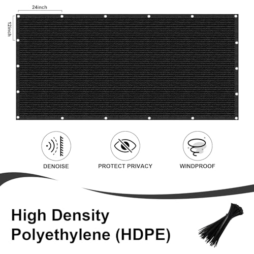 LOVE STORY 5'x10' Fence Privacy Screen Outdoor Mesh Fencing Covers Screen Fence Wind Block with Grommets for Patio Garden Wall Backyard, Black (We Make Custom Size) - color: Black, size: 0 5'x1 0'