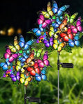 Solar Garden Lights Outdoor Waterproof Decorative Solar Lights Outside 2 Pack with 86 LED 34 Butterfly Flowers Garden Decor Yard Patio Lawn, Gifts for Women Mother's Day Mom