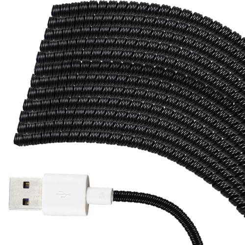 Frienda 10 Pcs Spiral Cord Protector Chargers Protector Pets No Chew Data Cable Protective Sleeve Headphone Charger Saver USB Cable Cover Wire Repair for Phone USB (Black) - color: Black