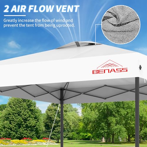 10x10 Pop Up Canopy, Easy Up Canopy Tent, Heavy Duty Tents for Parties, One Person Set Up Event Tent, White - color: White, size: 10x10