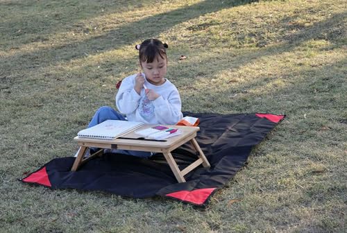 Orga'Neat Pocket Picnic Blanket, Beach Mat Waterproof Sandproof, Compact Lightweight Small Tarp for Camping, Hiking, Backpacking, Festival, Travel, Foldable in Bags (Black/Red, 55"x39") - color: Black/Red, size: 55"x39"