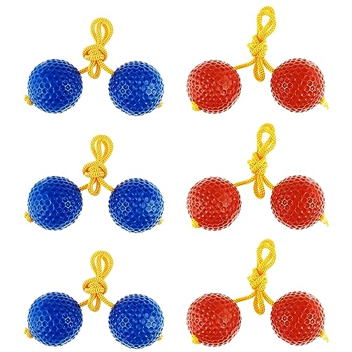 6 Pack Ladder Balls Ladder Toss Balls Replacement with Storage Bag for Toss Match (‎Red Blue) - color: ‎red Blue