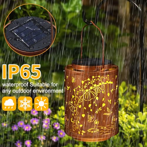 Solar Lanterns Garden Decor Birthday Gifts for Women Mon Grandma Metal Hanging Solar Lights Waterproof Outdoor Decoration for Outside LED Lanterns for Yard Patio Lawn (Cat) - style: Cat
